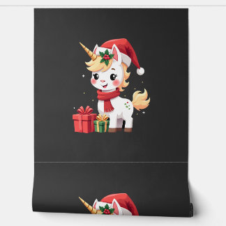 Eenhorn Kerst Decoratie Kerstman Eenhorn Kerst T- Behang