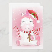Eenhorn Kerstseizoen Feestdagenkaart (Voorkant / Achterkant)