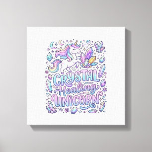 Eenhorn Kristal Genezing Eenhorn Cadeau Idee Vecto Canvas Afdruk