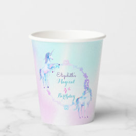 Eenhorn Magische Regenboog Lavendel Roze Turquoise Papieren Bekers