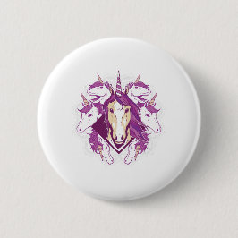 Eenhorn mandala ronde button 5,7 cm