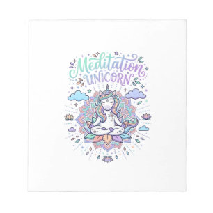 Eenhorn Meditatie Eenhorn Witte Achtergrond Vector Notitieblok