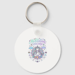 Eenhorn Meditatie Eenhorn Witte Achtergrond Vector Sleutelhanger