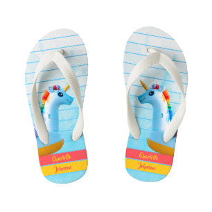 Eenhorn Meisjesachtig Roze Geel Blauw Water Naam Kinder Teenslippers