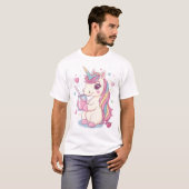 Eenhorn met aardbeimelk (2) t-shirt (Voorkant volledig)