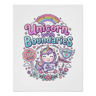 Eenhorn Met Grenzen Bevallige Kleding Grafisch_1 Perfect Poster
