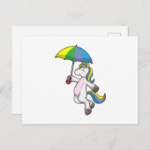Eenhorn met paraplu briefkaart (Voorkant / Achterkant)