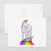 Eenhorn met regenboog briefkaart (Voorkant / Achterkant)