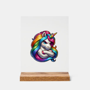 Eenhorn Met Regenboog Manen Kunst Tank Top Acryl Bord