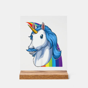 Eenhorn met Snor Dadacorn Dadicorn Eenhorn Da Acryl Bord