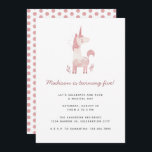 Eenhorn Modern Roze Stippen Kinderverjaardagsfeest Kaart<br><div class="desc">Eenhorn Modern Roze Stippen Kinderverjaardagsfeestje Uitnodiging Sjabloon</div>