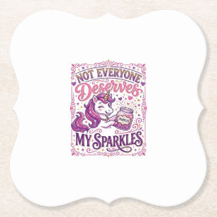 Eenhorn Niet Iedereen Verdient Mijn Glitters Stijl Kartonnen Onderzetters