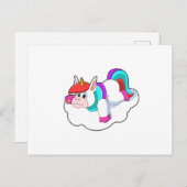 Eenhorn op wolken briefkaart (Voorkant / Achterkant)