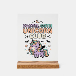 Eenhorn Pastel Goth Eenhorn Club Trendy Grafisch T Acryl Bord