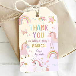 Eenhorn Pastel Magische Regenboog Verjaardag Cadeaulabel