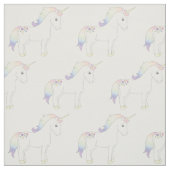 Eenhorn Pastel Regenboog Wit Stof (Swatch)