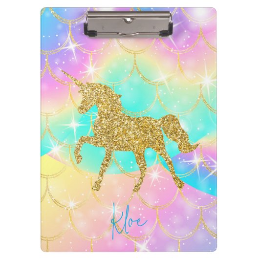 eenhorn pastelkleuren klembord (Voorkant)