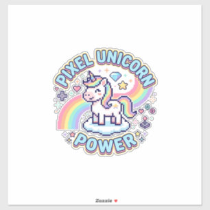 Eenhorn Pixel Eenhorn Kracht Grafisch Ontwerp Prod Sticker