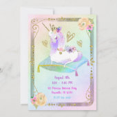 Eenhorn Prinses Iriserende Regenboog Pastelkleur F Kaart (Achterkant)