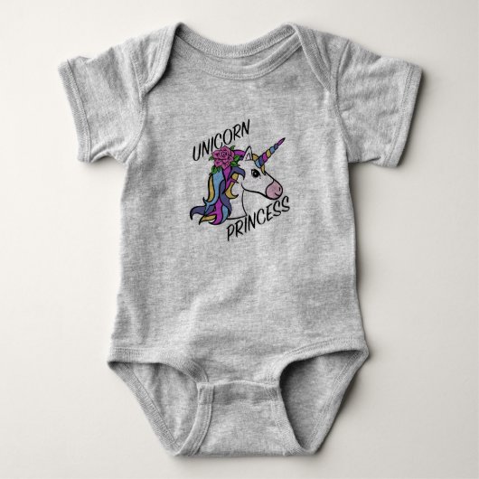 Eenhorn Prinses Ontwerp - Baby Jersey Bodysuit (Voorkant)