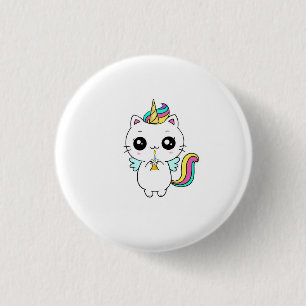 Eenhorn, regenboog eenhoorn, schattig ronde button 3,2 cm