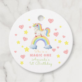 Eenhorn Regenboog Magie Eerste Verjaardag Bedankjes Labels