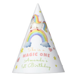Eenhorn Regenboog Magie Eerste Verjaardag Feesthoedjes