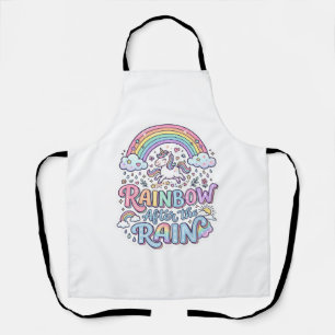 Eenhorn Regenboog Na de Regen Premium Vector Typo Schort