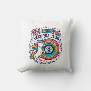Eenhorn Regenboog Records Club Witte Achtergrond S Kussen
