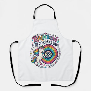 Eenhorn Regenboog Records Club Witte Achtergrond S Schort