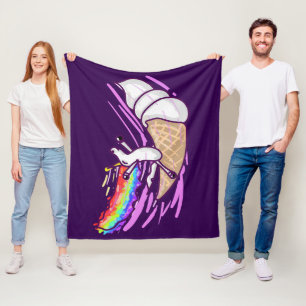 Eenhorn Regenboog Rijdende Ijsje Kegel Fleece Deken