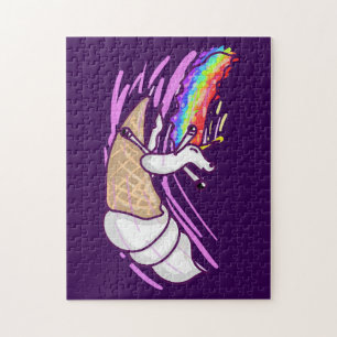Eenhorn Regenboog Rijdende Ijsje Kegel Legpuzzel