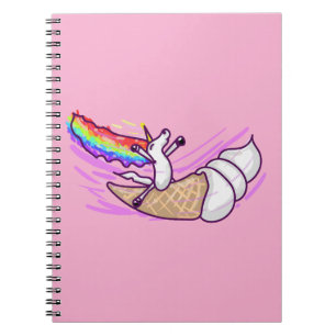 Eenhorn Regenboog Rijdende Ijsje Kegel Notitieboek