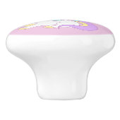 Eenhorn regenboog roze naam meisje keramische knop (Zijkant)