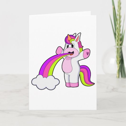 Eenhorn Regenboog Wolken Kaart (Voorkant)