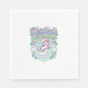 Eenhorn respawn met glitters Premium vector sticke Servet