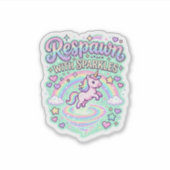 Eenhorn respawn met glitters Premium vector sticke Sticker (Voorkant)