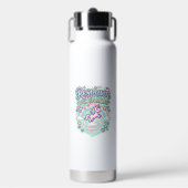 Eenhorn respawn met glitters Premium vector sticke Waterfles (Voorkant)