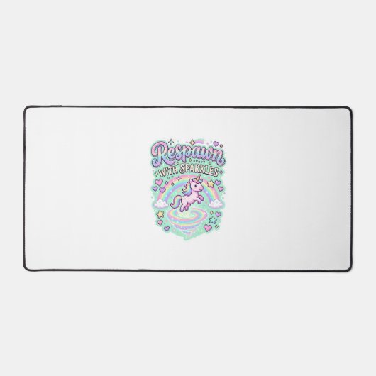 Eenhorn respawn met glitters Premium vectorstick Bureaumat (Voorkant)