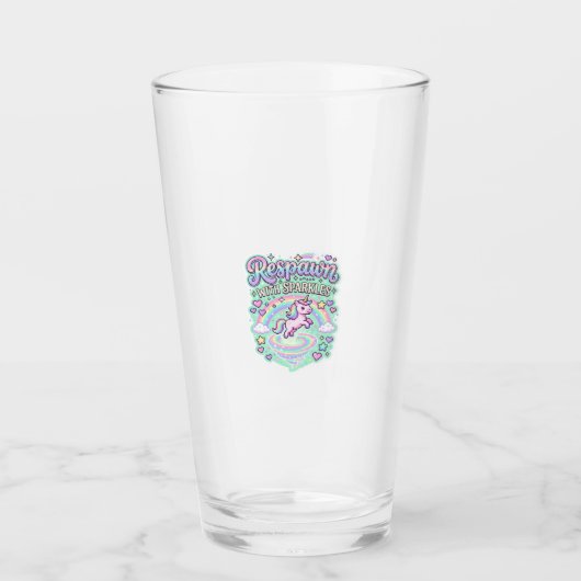 Eenhorn respawn met glitters Premium vectorstick Glas (Voorkant)