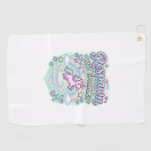 Eenhorn respawn met glitters Premium vectorstick Golfhanddoek (Horizontaal)