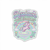 Eenhorn respawn met glitters Premium vectorstick Sticker (Voorkant)