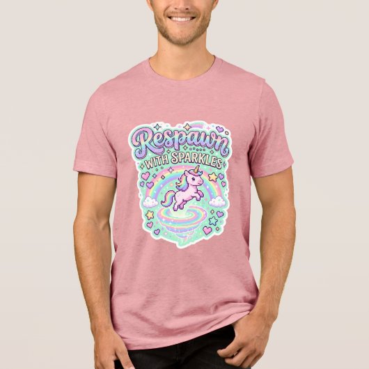 Eenhorn respawn met glitters Premium vectorstick Tri-Blend Shirt (Voorkant)