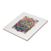 Eenhorn Retro Regenboog Ruiter Tegeltje (Zijkant)