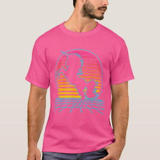 Eenhorn Retro Vintage 70S 80S Stijl Grappig Magisc T-shirt