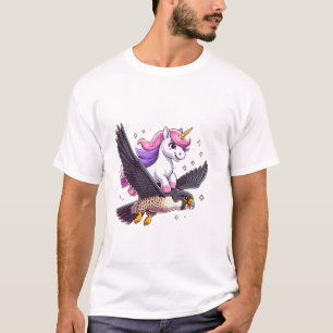 Eenhorn Ridende Slechtvalk Jongen Meisjes Mannen V T-shirt