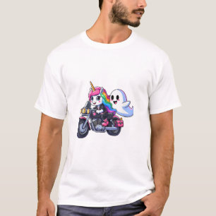 Eenhorn rijdt op een motor jongens meisjes mannen  t-shirt