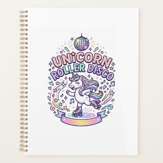 Eenhorn Roller Disco Grafisch Ontwerp T-Shirt Ontw Planner (Voorkant)