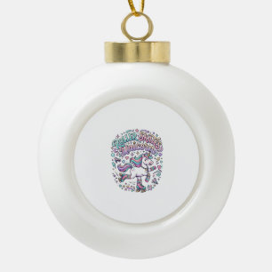 Eenhorn Roller Skates Eenhorn Retro Stijl Grafisch Keramische Bal Ornament