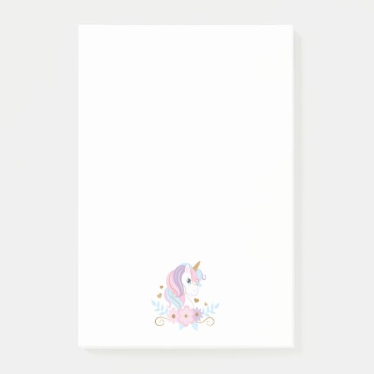 Eenhorn Roze Blauw Goud, Meisjesachtig Post-it® Notes (Voorkant)
